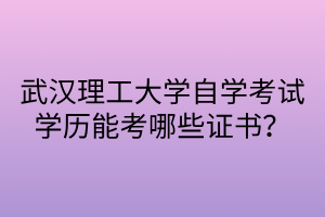 武汉理工大学自学考试学历能考哪些证书?