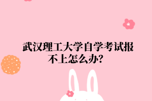 武汉理工大学自学考试报不上怎么办?