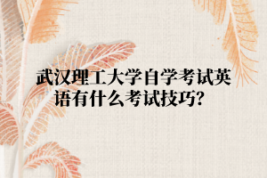 武汉理工大学自学考试英语有什么考试技巧?