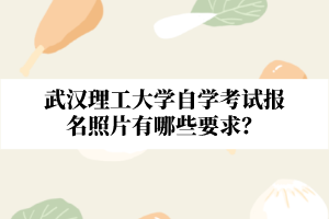 武汉理工大学自学考试报名照片有哪些要求?