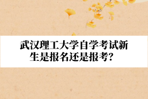 武汉理工大学自学考试新生是报名还是报考?