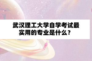 武汉理工大学自学考试最实用的专业是什么?