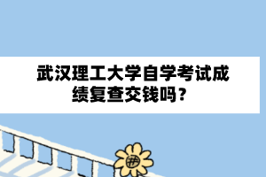 武汉理工大学自学考试成绩复查交钱吗?
